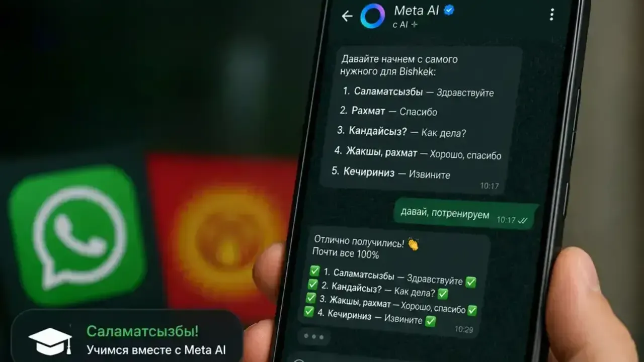 Meta AI в WhatsApp начал предлагать пользователям учить кыргызский язык